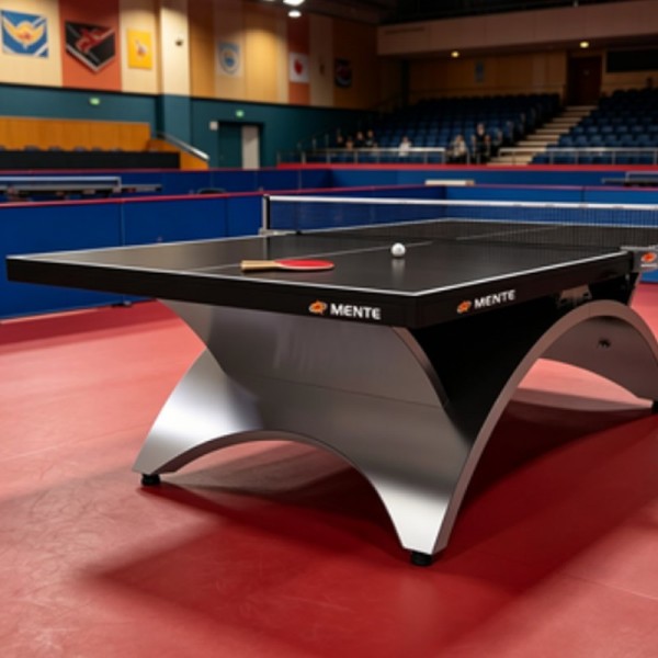 Premium Rainbow Arch Ping Pong Table | Sturdy Non-Foldable Design in Red/Black for Clubsimg-3